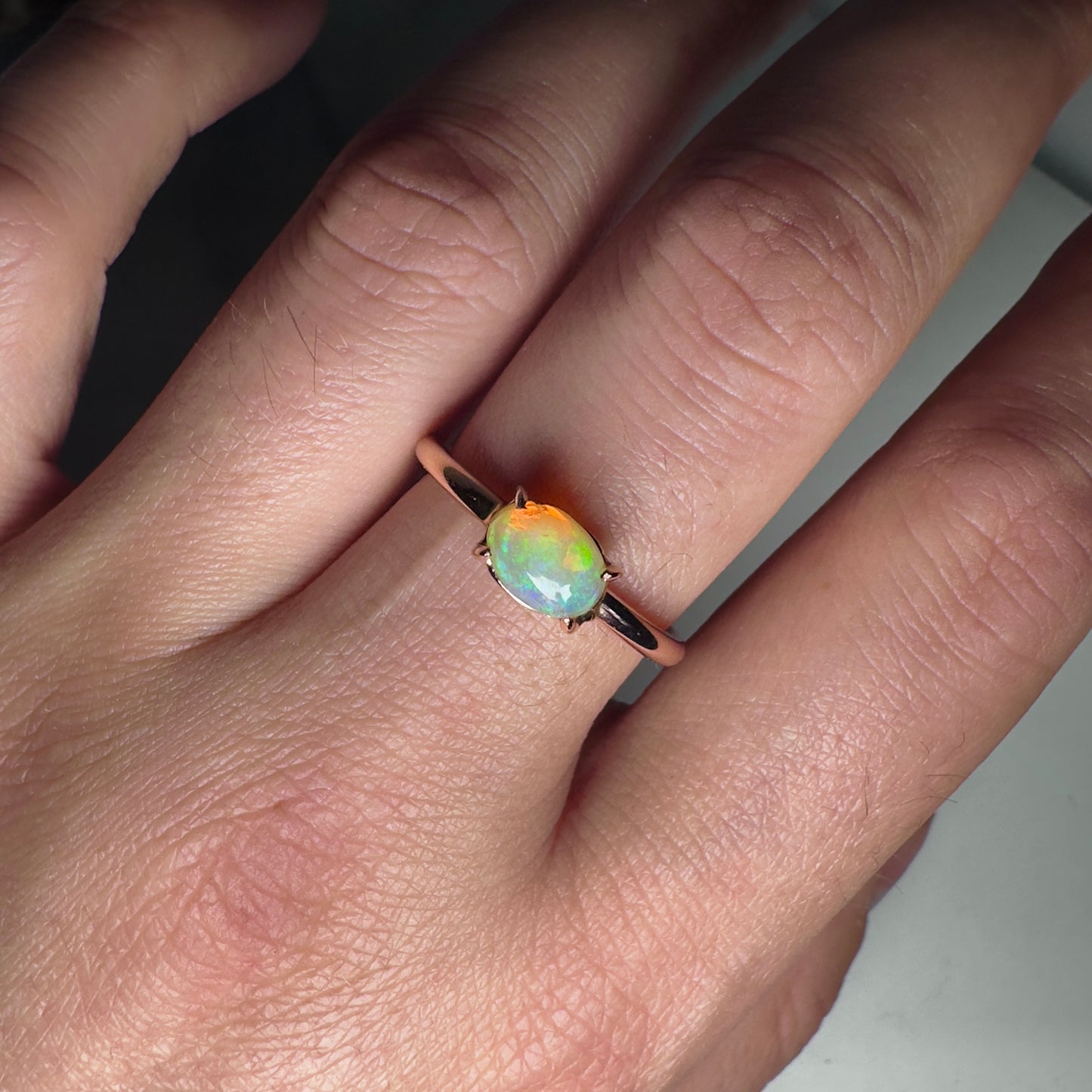 Opal Ring in 14k Rose Gold