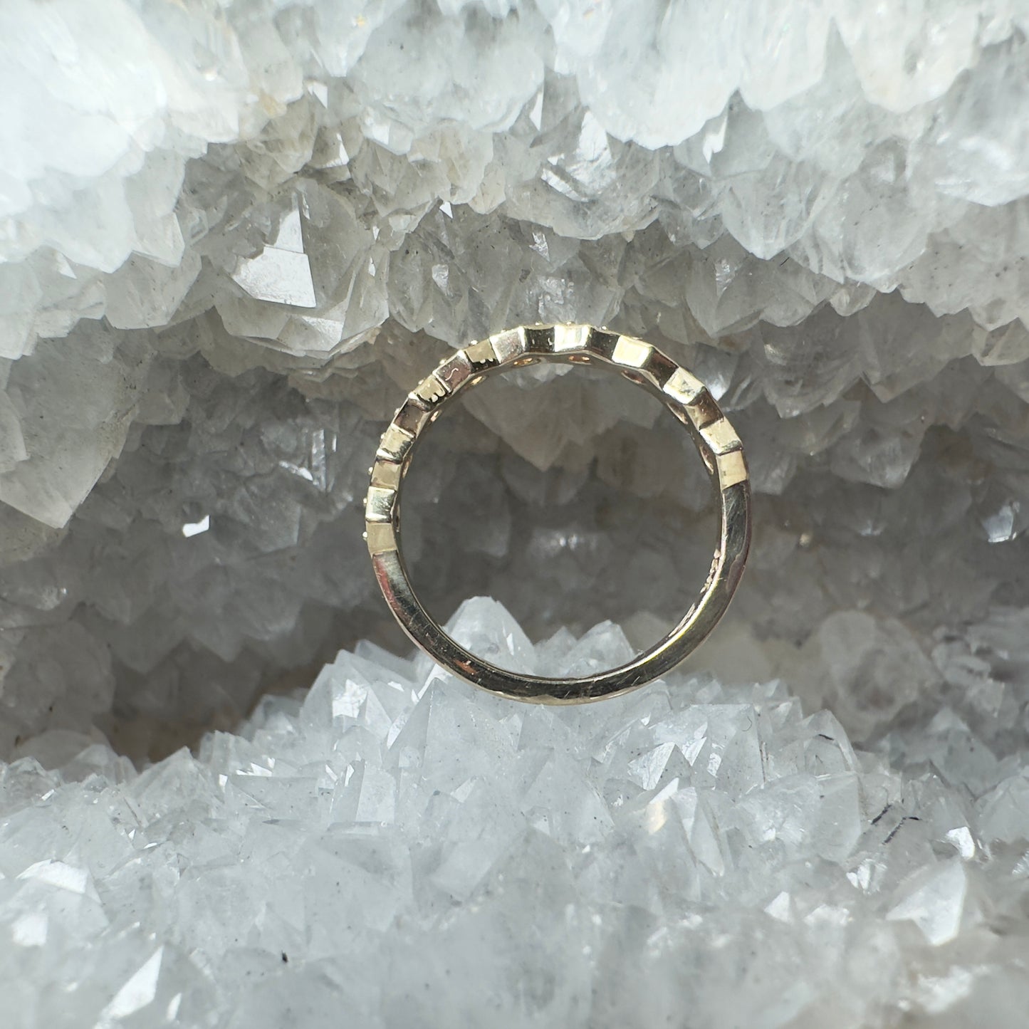 Geometric Rainbow Sapphire Ring