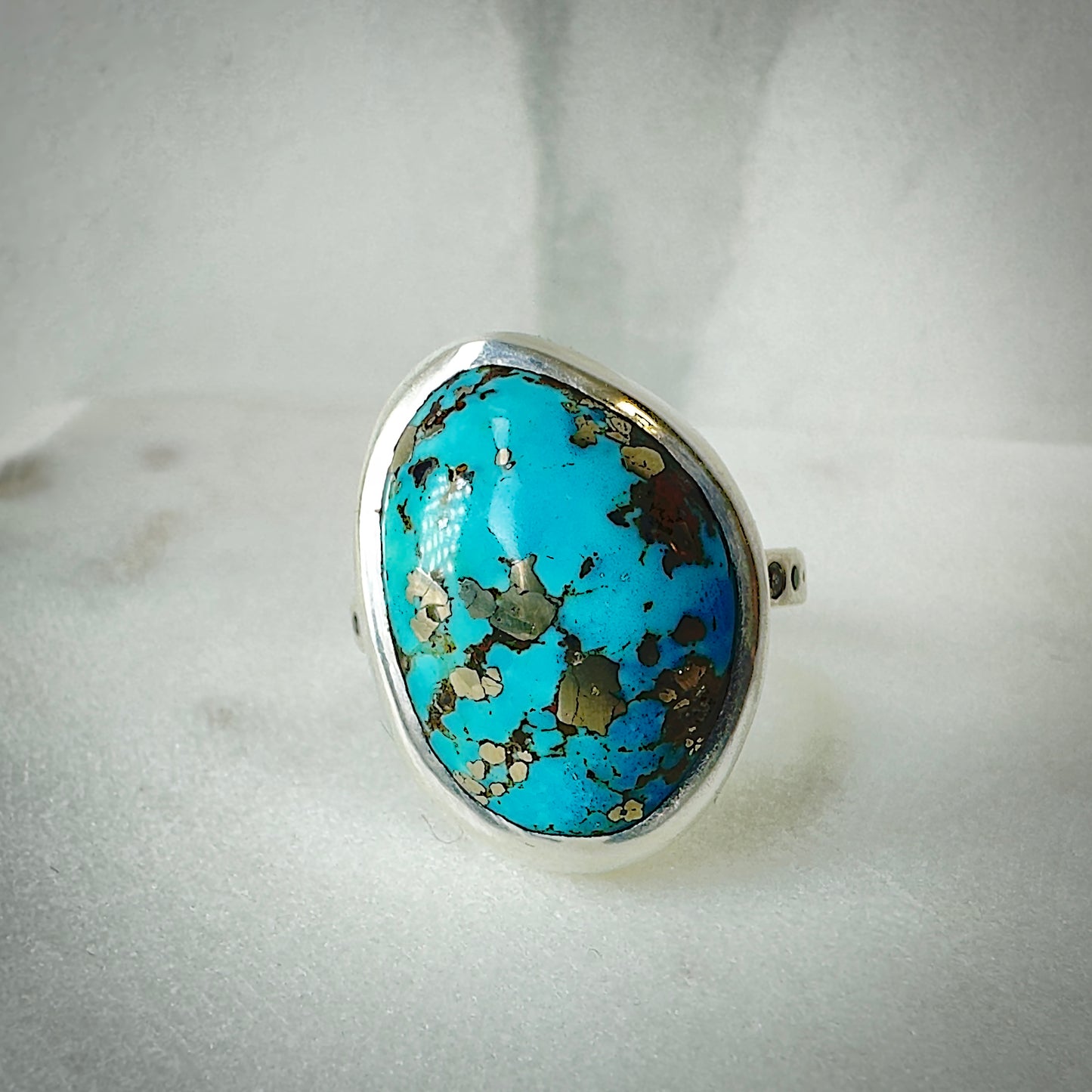 Morenci Turquoise and Diamond Ring